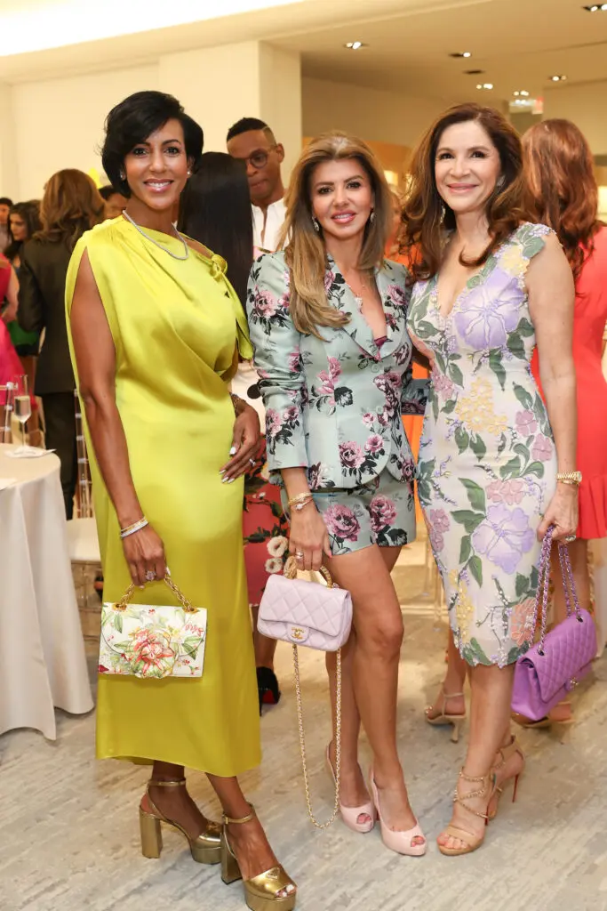  Milka Waterland, Rania Edlebi, Alex Blair at the PaperCity Philanthropy in Fashion Best Dressed announcement party at Neiman Marcus.  (Photo by Priscilla Dickson)