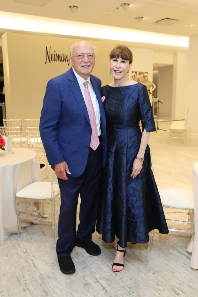 Shafik Rifaat & Shelby Hodge at the PaperCity Philanthropy in Fashion Best Dressed announcement party at Neiman Marcus.  (Photo by Priscilla Dickson) 