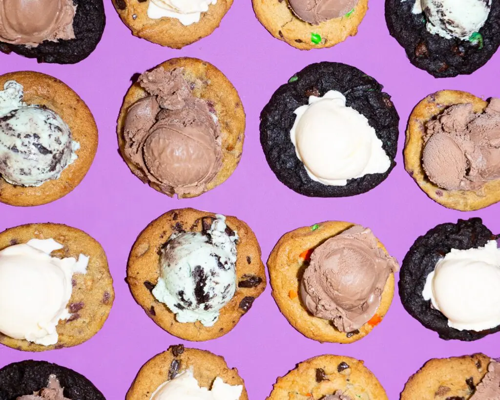 Build your own cookiewich with warm cookies and ice cream at Insomnia. (Courtesy)