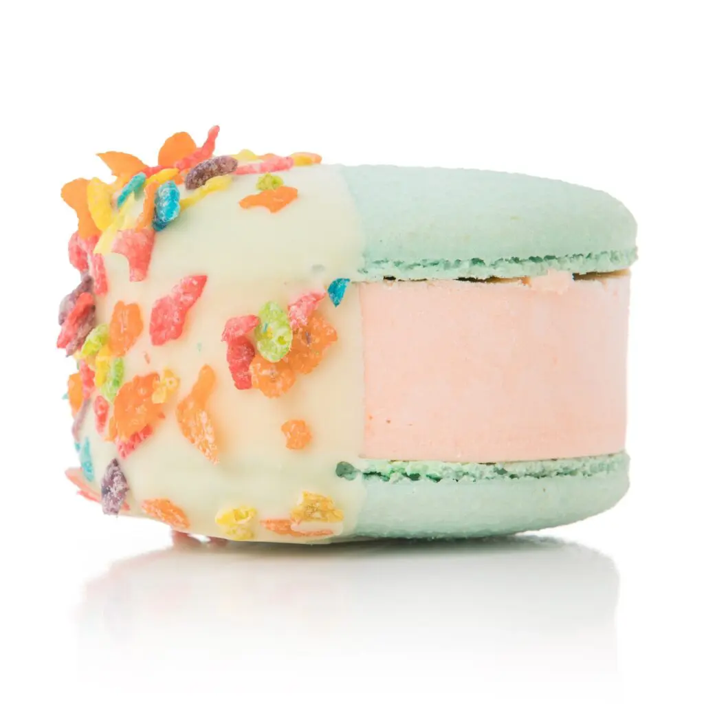 Joy Macarons' ice cream sandwiches stack creamy scoops between delicate French cookies. (Courtesy)