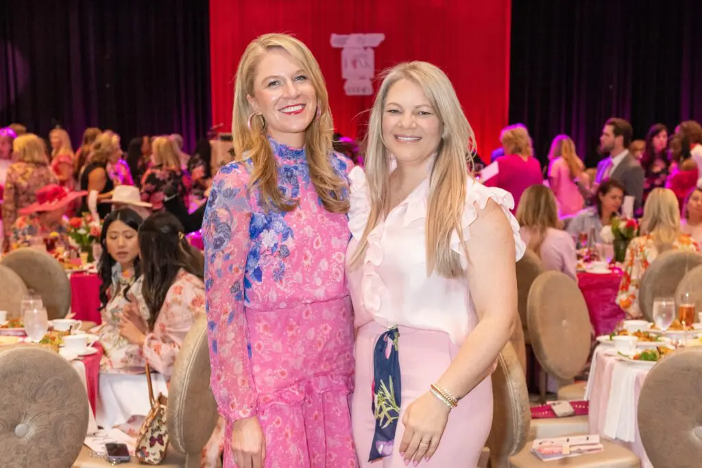 Katie Tsuru, Courtney Harmond at the American Cancer Society 'Tickled Pink' luncheon (Photo by Jacob Power)