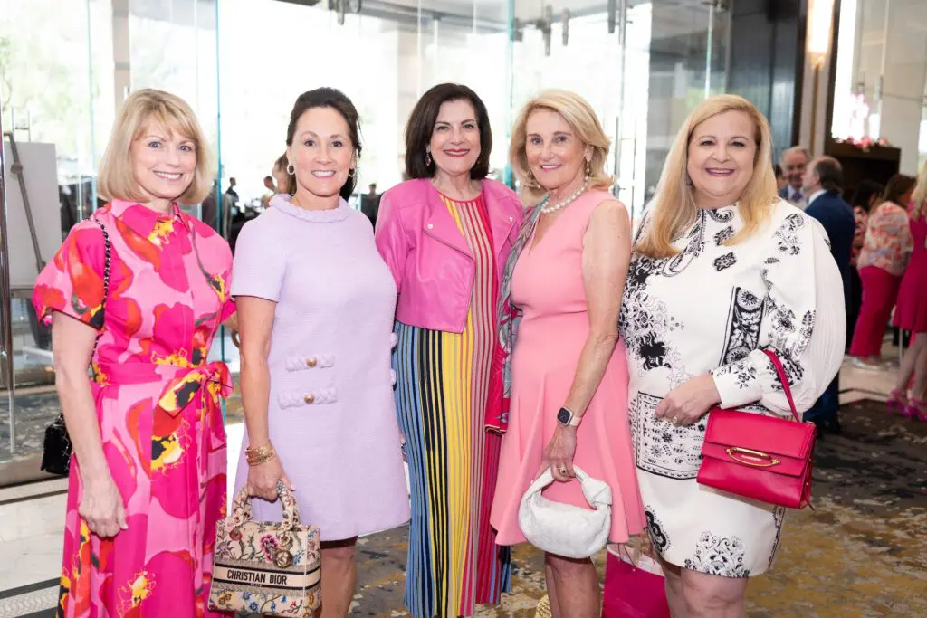Kelley Lubanko, Sheri Gross, Ellie Francisco, Denise Monteleone, DeeDee Marsh at the American Cancer Society 'Tickled Pink' luncheon (Photo by Daniel Ortiz)