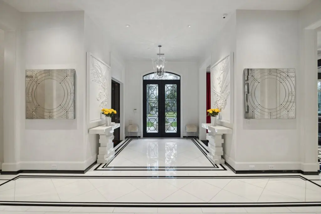 Entry to the home at 220 Merrie Way Lane that is privately listed with DeeDee Guggenheim Howes of Compass. (Photo by TK Images)