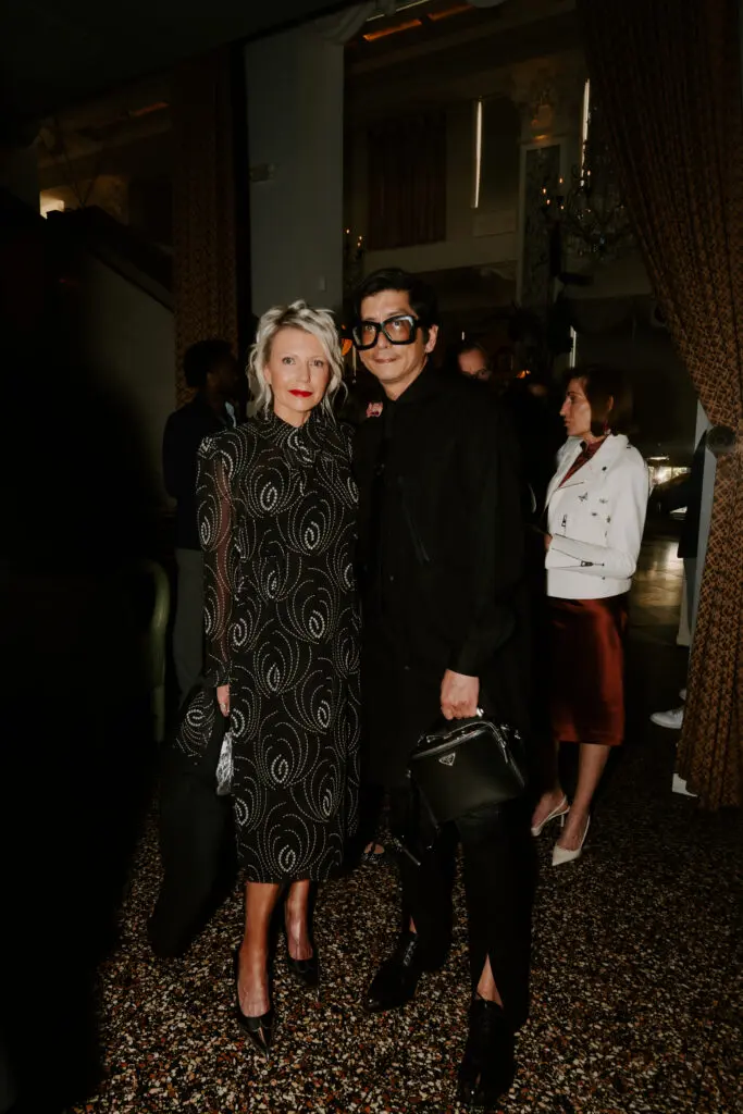 Christen Wilson, Billy Fong at the Prada dinner. (Photo by Afritina Coker)