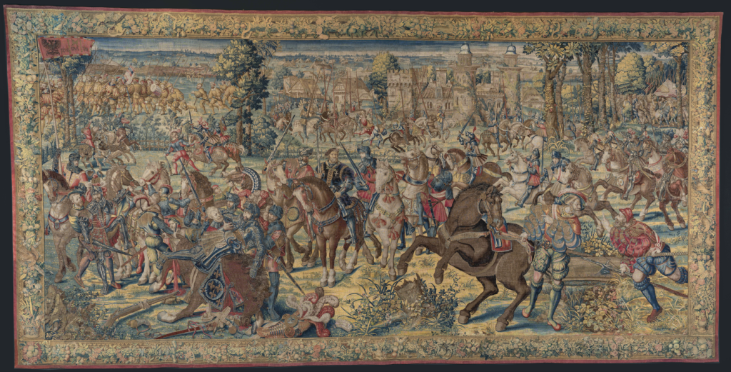 "Surrender of King François I," circa 1528–1531, designed by Bernard van Orley, woven by Willem and Jan Dermoyen, at MFAH (© Museo e Real Bosco di Capodimonte)