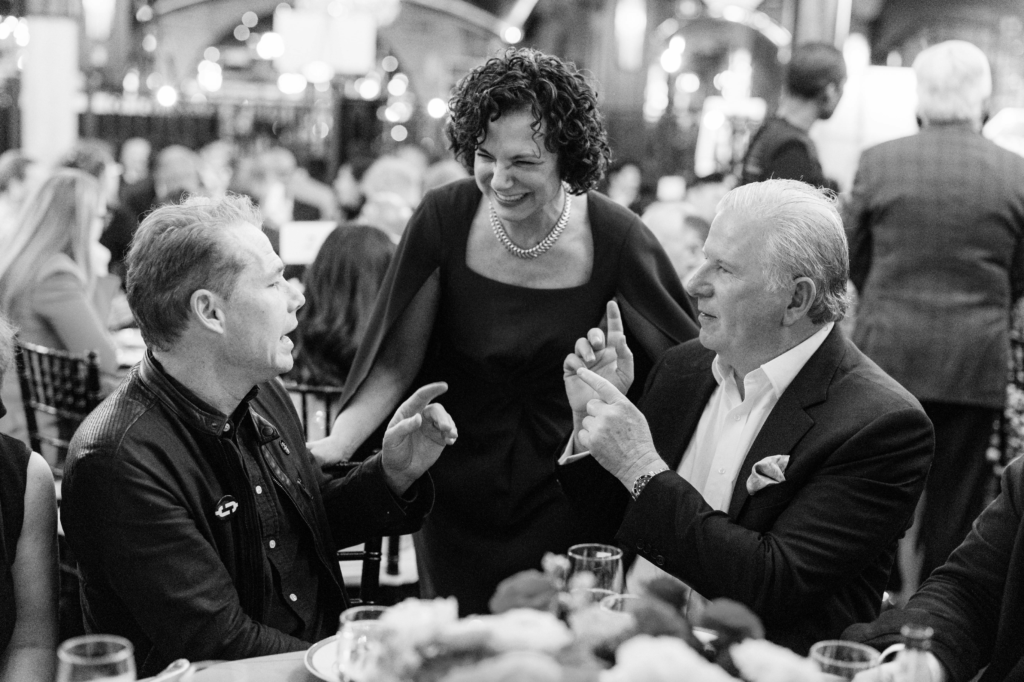 Shepard Fairey, Lori Lynn Cohen, Michael Keegan at Rothko Chapel Inspirit Dinner (Photo by Hung L. Truong)