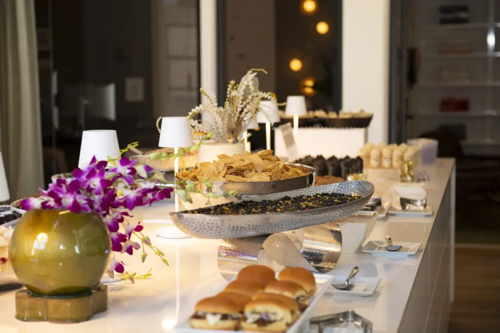 The spread at the Yates Desygn opening party (Photo by Tamytha Cameron Photography)