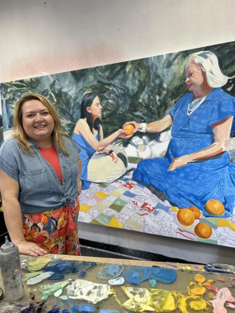 Fort Worth artist Ariel Davis, known for her emotionally resonant paintings and multidisciplinary practice, prepares for her first gallery solo show, A Humble Gift, at Artspace111. (Courtesy)