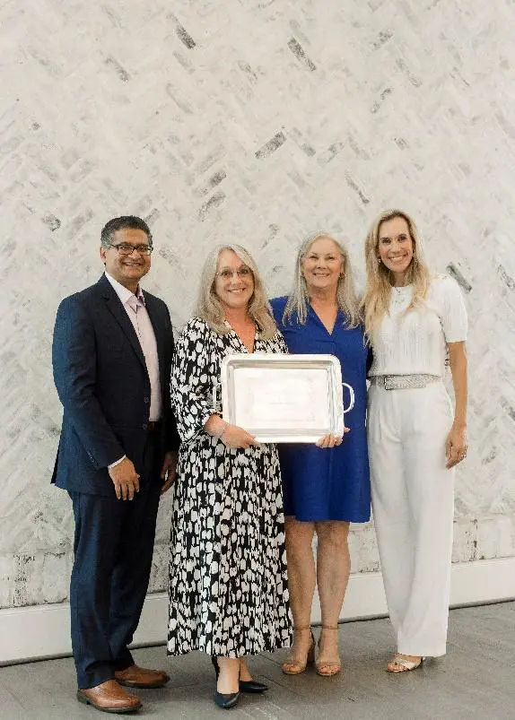 Dr. Giridhar Vedala, Belinda Lewis, Anita Phillips, Missy Herndon. Lewis was given the Volunteer Who Cares award. (Photo courtesy of Interfaith)