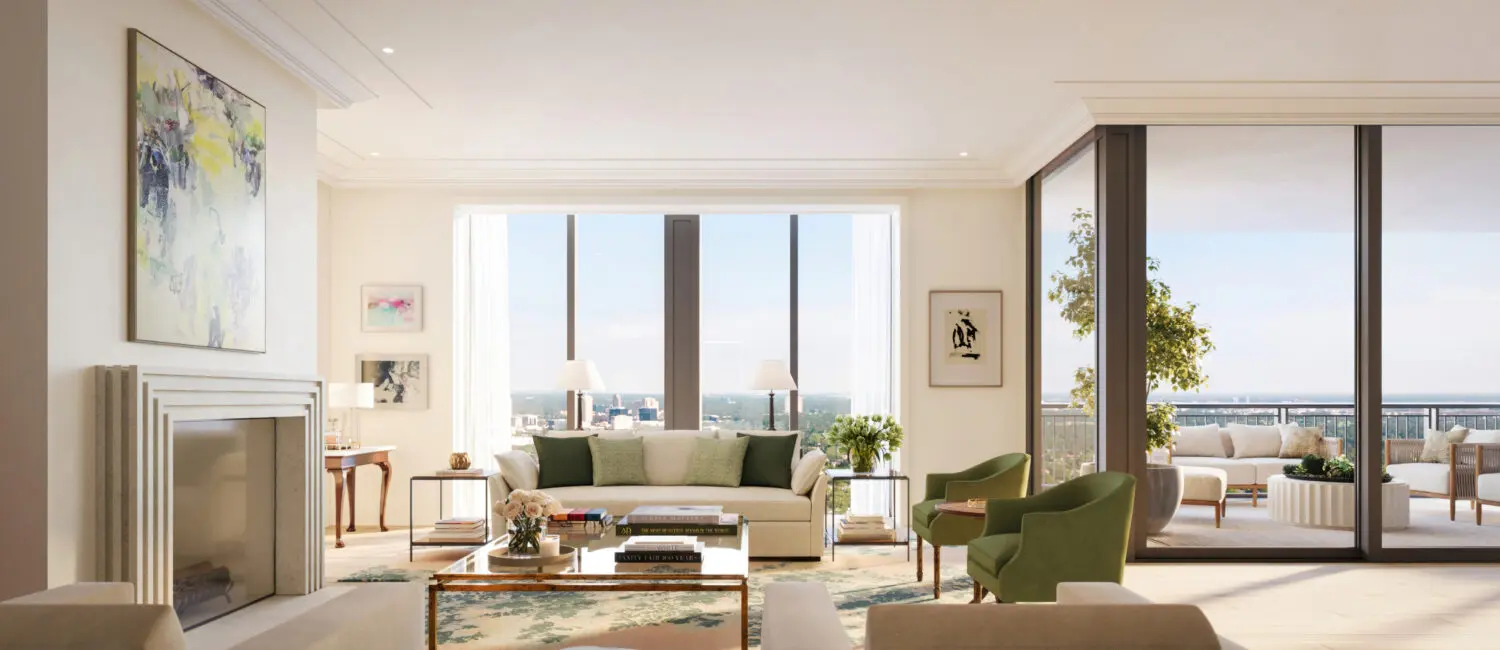 1 – The Birdsall Residences Living Room; Rendering by Dillon Kyle