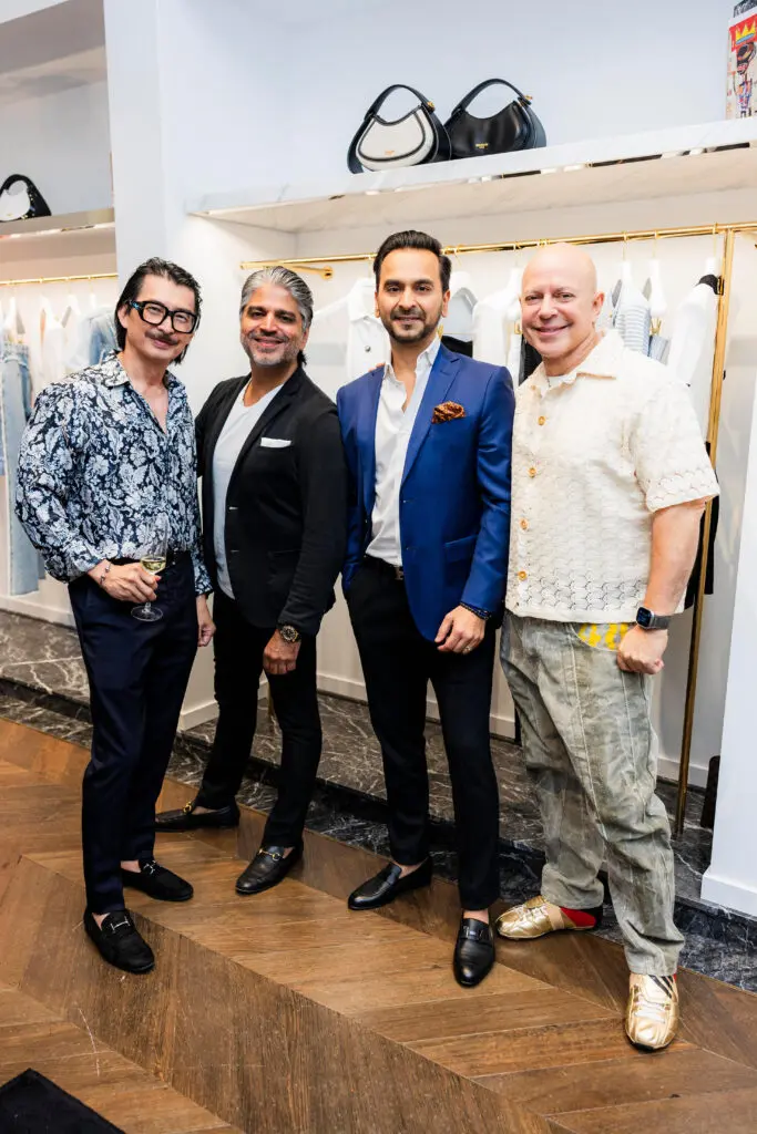 Don Kim, Ahmad Malik, Nick Merchant, Henri Merceron at Balmain in River Oaks District saluting Operation Smile honorees. 