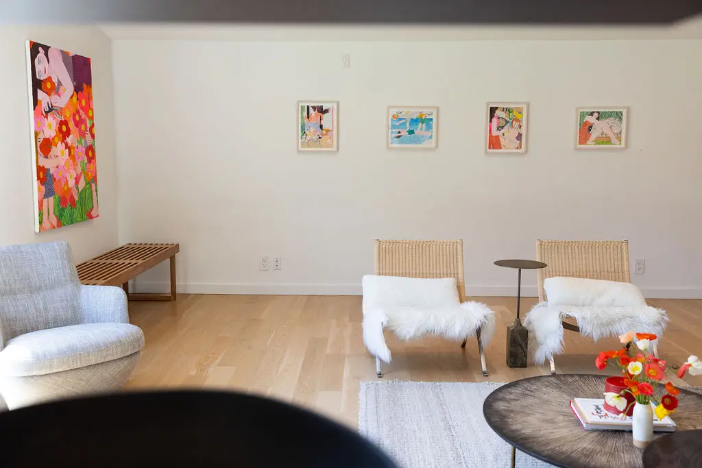 Artwork by Madeline Donahue on display at Rae Liu's home (Photo by Kaitlin Saragusa Photography)