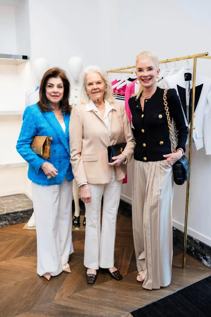 Honoree Laura Ward, Marge Lundquist, Tena Lundquist Faust at Balmain in River Oaks District saluting Operation Smile honorees. 