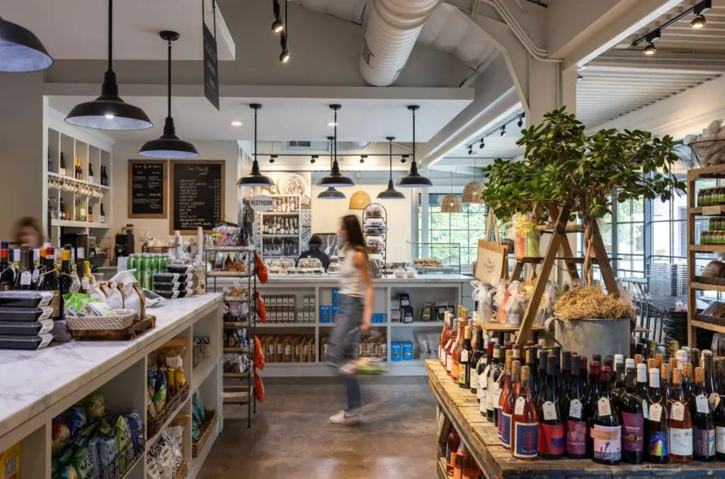 Interior of The Cottage Grocery River Oaks where more than 400 items  are prepared daily.  (Photo by Julie Soefer)