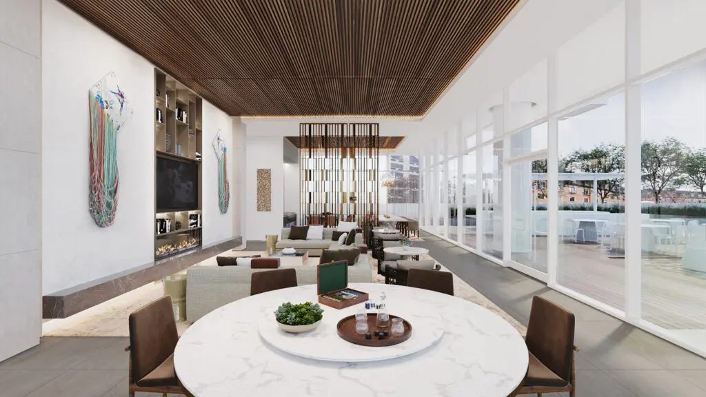 2811 Maple amenity lounge
