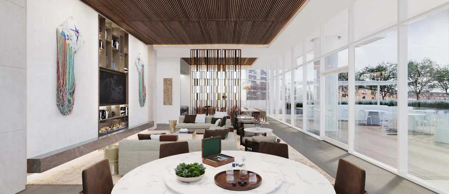 2811 Maple amenity lounge