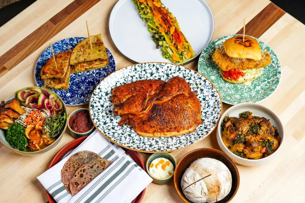 An array of dishes served at lunch at the new Barbacana at 907 Franklin, downtown.