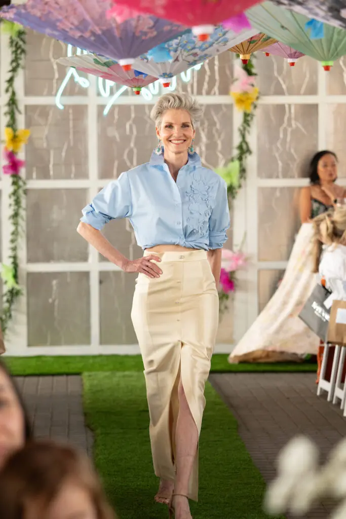 Bernie Matuszewski Bailey wearing Mason's Daughter at Recipe for Success' Fashion in the Fields fundraiser (Photo by Daniel Ortiz)
