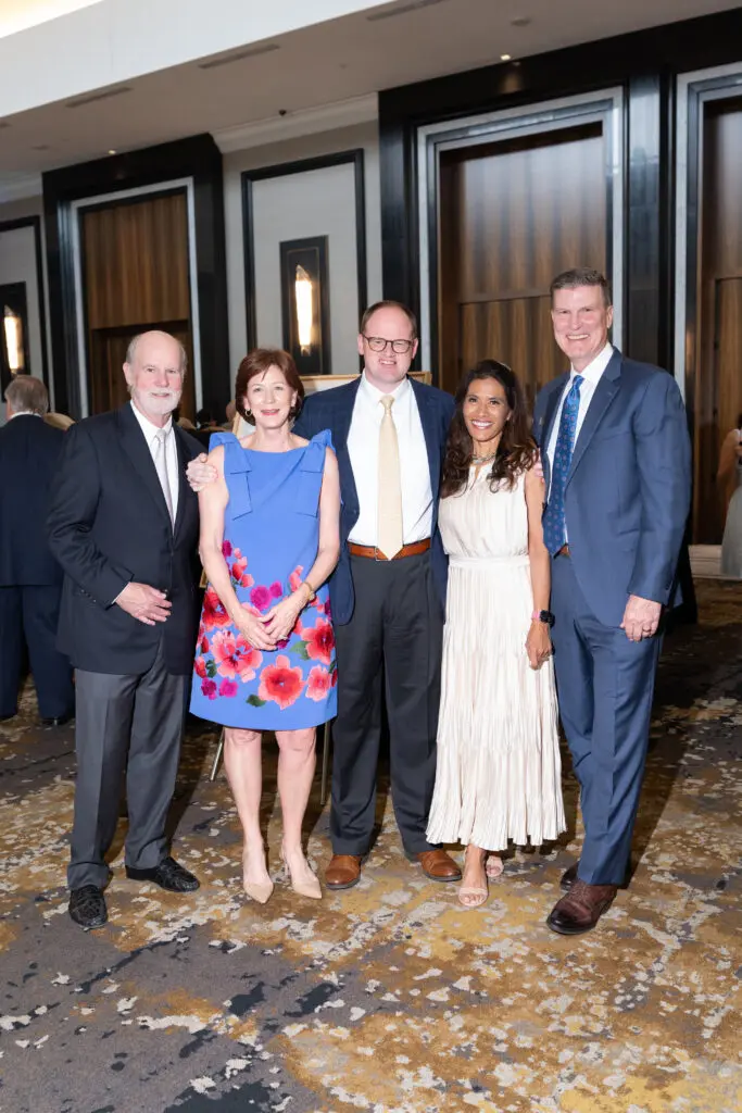  Board chair Brad Tucker, Stephanie & Frank Tucker, Gina & Greg Hubert, CEO, at the Brookwood gala
