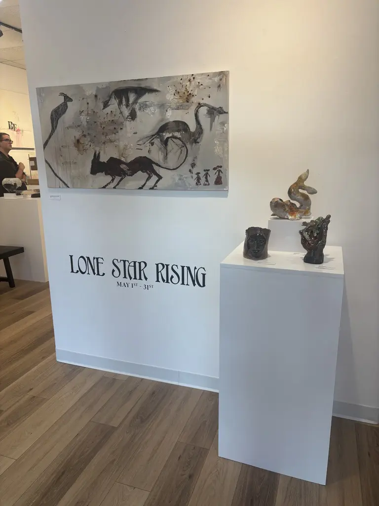 Patricia Jimenez Bazan’s untitled work in acrylic, chalk and coffee is part of the "Lone Star Rising" exhibit this month at Ardest Gallery. (Photo courtesy Ardest Gallery)