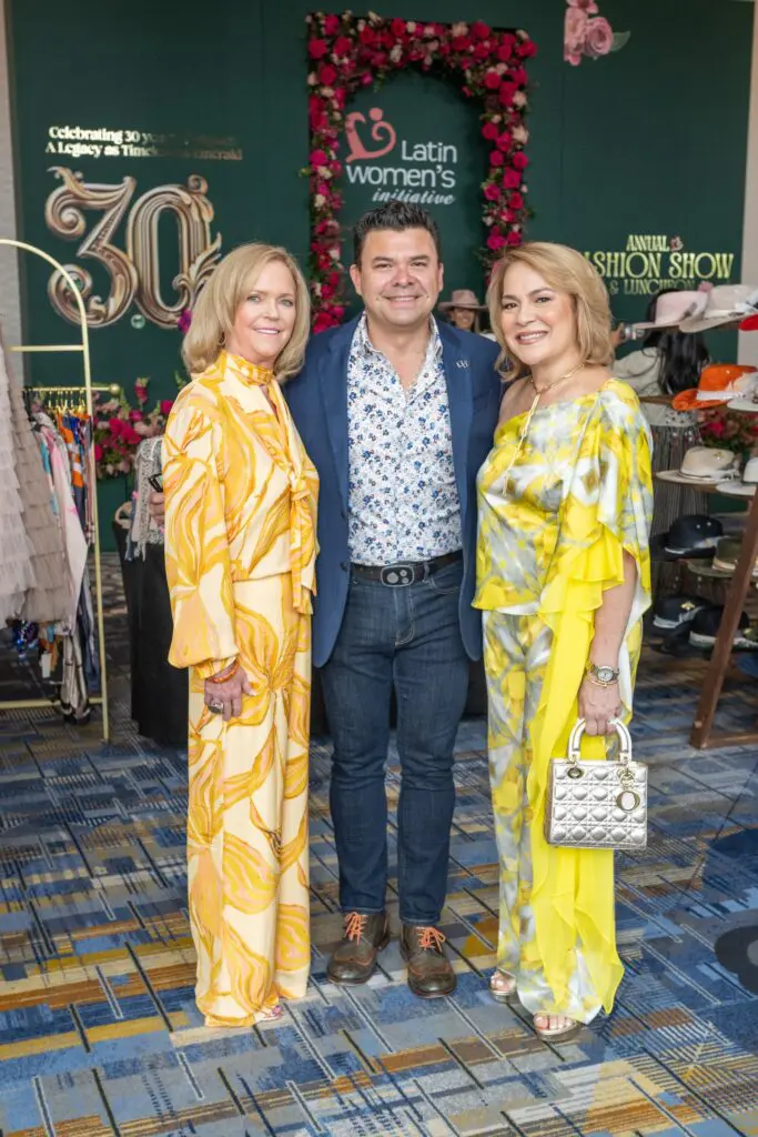 Chree Boydston, Mauricio Serrano, Rosi Hernandez at the Latin Women's Initiative annual luncheon (Photo by Jacob Power)