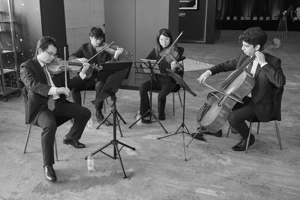 A strings performance during cocktail hour (Photo by Nate Rehlander)