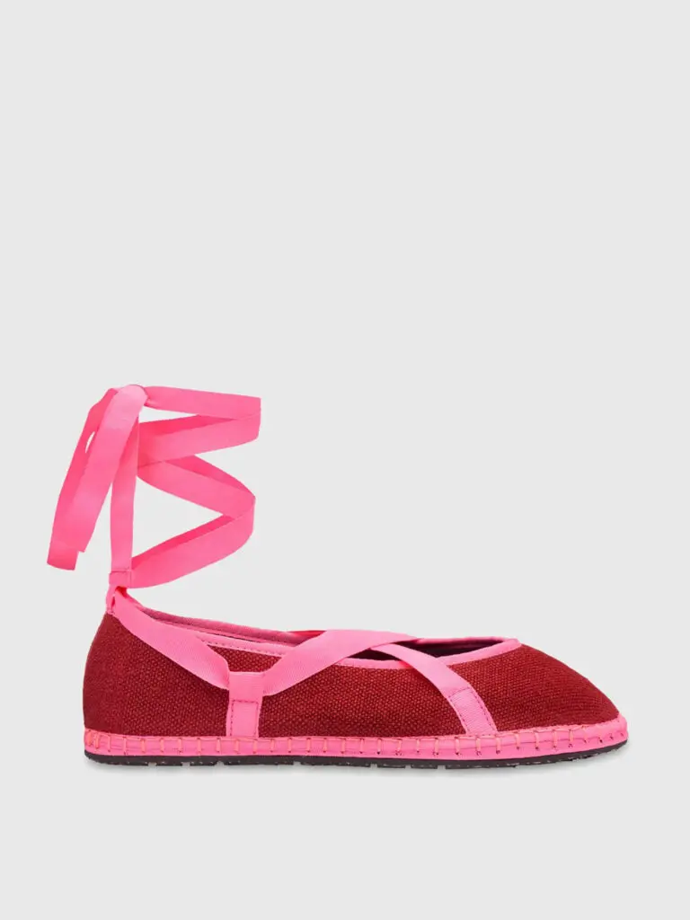 Flabelus Women's Ribbon Linen Cherry Flat ($223) from Saint Bernard (Courtesy)