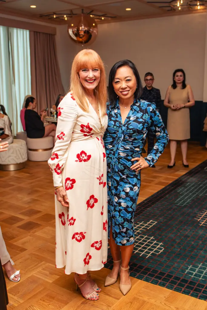 Garcie Cavnar, Miya Shay at the Akris and PaperCity fashion, philanthropy, and cocktail event at Park House. (Photo by Heather Robards)