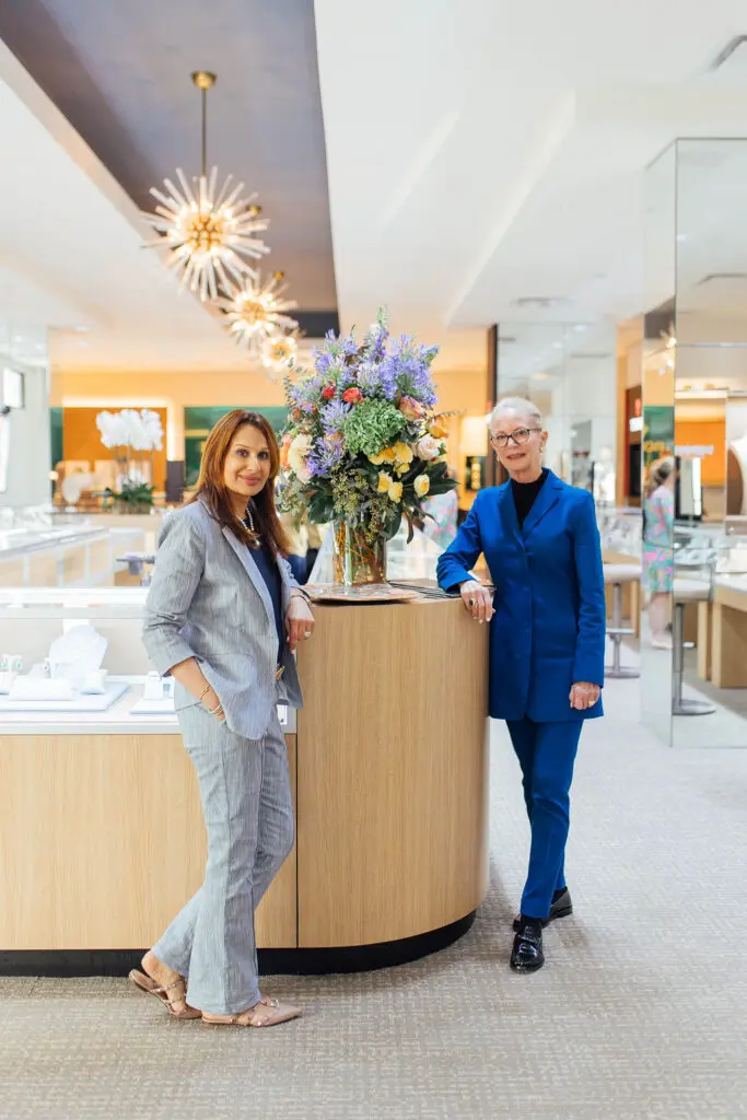 Jyoti Kohli, Linda Turboff at the Deutsch Fine Jewelry introduction of the Elizabeth Locke Collection as part of its permanent stable of jewelers.