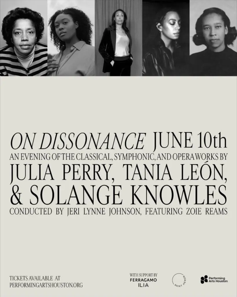 The Solange Knowles-curated "Eldorado Ballroom" series, sponsored by Performing Arts Houston, includes the "On Dissonance" event to be held June 10, 2025 at 7:30 p.m. (Courtesy Performing Arts Houston)