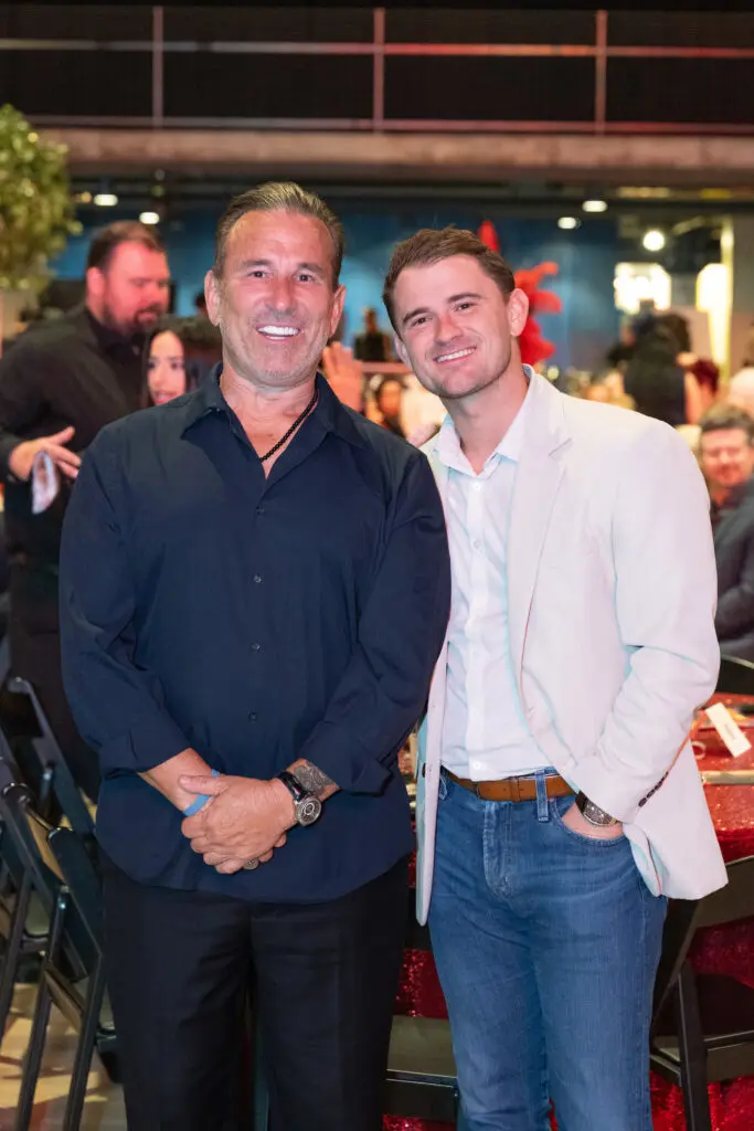 Jeff Quisenberry, Austin Quisenberry  at Victory's 'Moulin Rouge' gala (Photo by Wilson Parish)