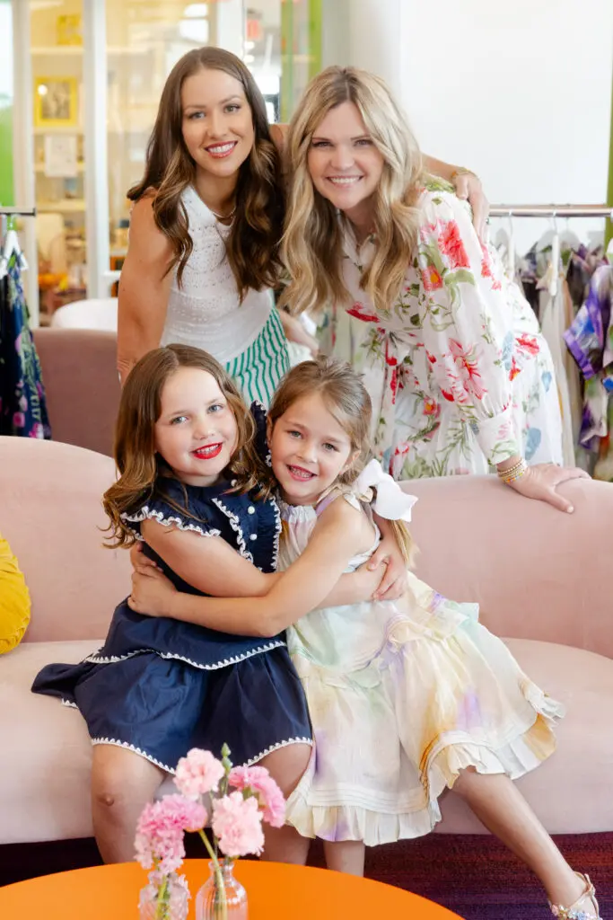 Katie Beckam, Abby Alford with their daughters. all wearing Christy Lynn, at the SheSpace 'Mommy & Me' fashion show (Photo by @LaurenHolubPhotography)