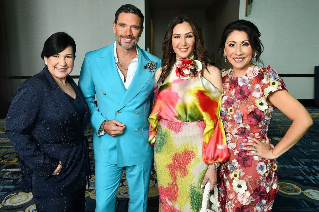 Lisset Garza, Julián Gil, Naimeh Salem, Jovanny Orellana at the Latin Women's Initiative annual luncheon (Photo by Dave Rossman)