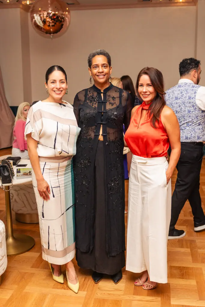 Nathaly Suarez, Kim Stubblefield, Paula Kordahi at the exclusive Akris Spring/Summer presentation and cocktail fête saluting Recipe for Success (Photo by Heather Robards)