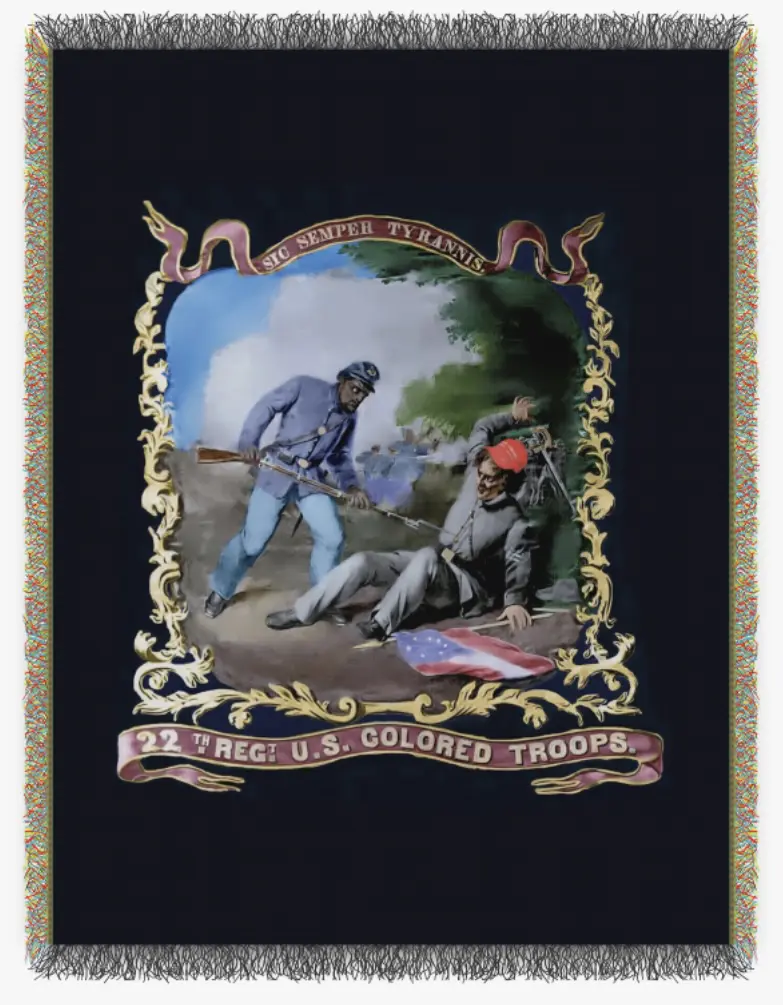 Phillip Pyle II's <em>Sic Semper Tyrannis Cotton</em>, 2025. This artwork appears in the "Terms and Conditions" exhibition at Texas Southern Museum's University Museum. The exhibition opens June 19, 2025 from 5:30-8:30 p.m. (Courtesy Seba R. Suber and the Buffalo Soldiers National Museum, Houston)