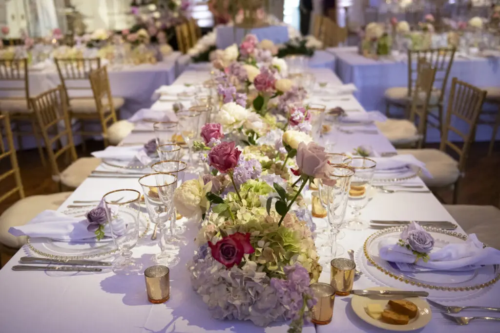 Tables were set with gorgeous spring arrangements.  (Photo by Tamytha Cameron and Celeste Cass)