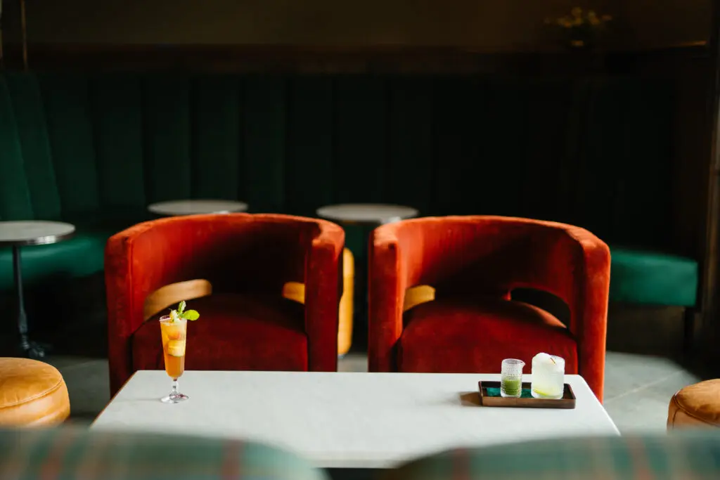 Stewart’s offers a cozy, design-forward space to unwind with a craft cocktail, a shared plate or two, and a friendly game of croquet. (Photo by Zach Simmons)