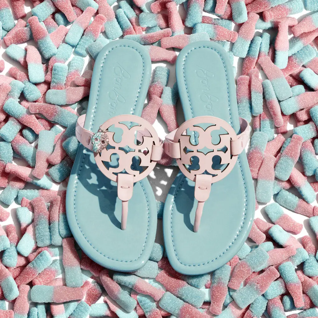 For the limited-edition collection, Burch reimagined her brand's icons in the textures, colors, and flavors of BonBon. (Courtesy of Tory Burch)