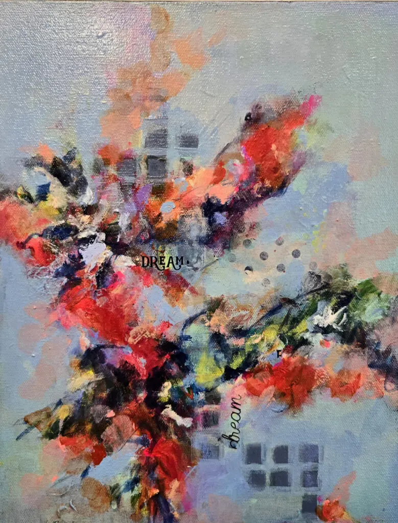 This mixed media piece is one of 16 that will be available as a prize in Ardest Gallery's scavenger hunt this week. (Photo courtesy of Ardest Gallery)