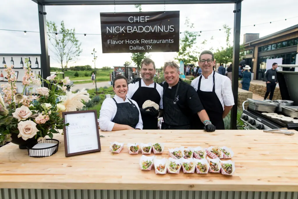 Local chef Nick Badovinus cooked up Chimayo & coffee-crusted prime rib tacos on Friday night.  (Photo by Omni PGA Frisco Resort & Spa)