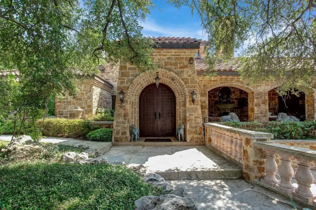 1108 Pebble Creek Road's meticulous woodwork, plus balconies and wine cellar, create a romantic hideaway. (Courtesy)