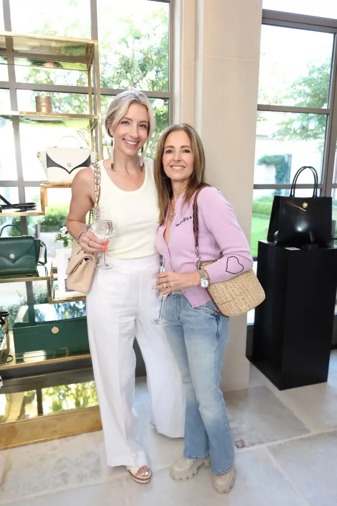Megan Hotze, Kara Childress at the 11 Juillet introduction of the luxury handbag and fine jewelry brand (Photo by Quy Tran)