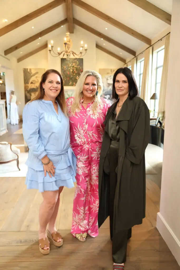 Sarah Tropoli, Meredith Chastang, Francine Ballard at the 11 Juillet party in River Oaks (Photo by Quy Tran)