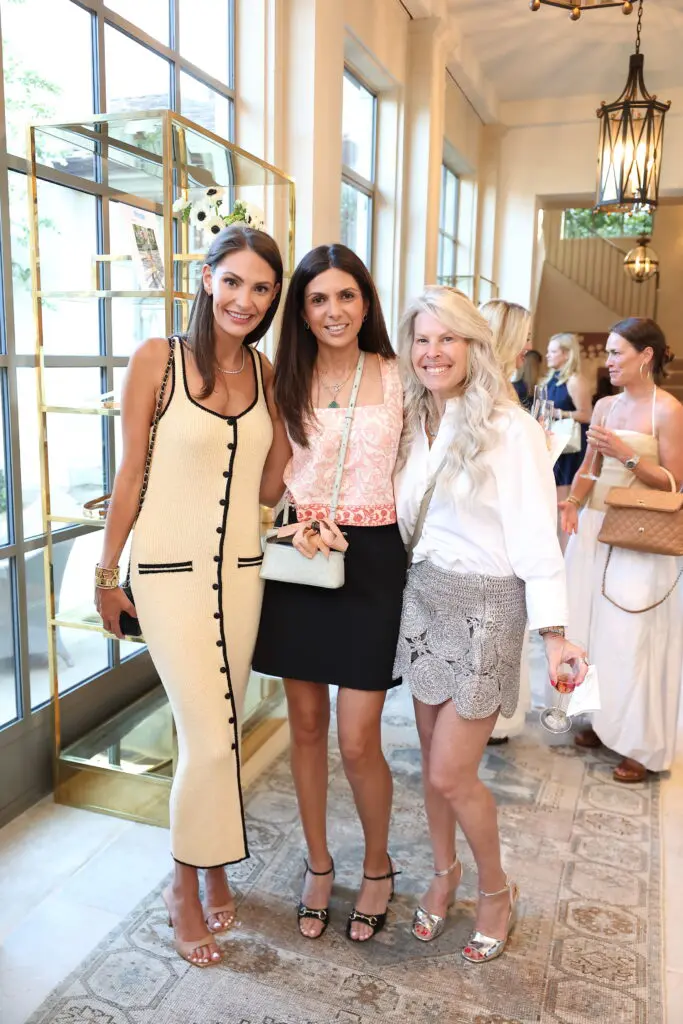Leigh Joseph, Anooshea Taghdisi, Jennifer Zach at the 11 Juillet party in River Oaks (Photo by Quy Tran)