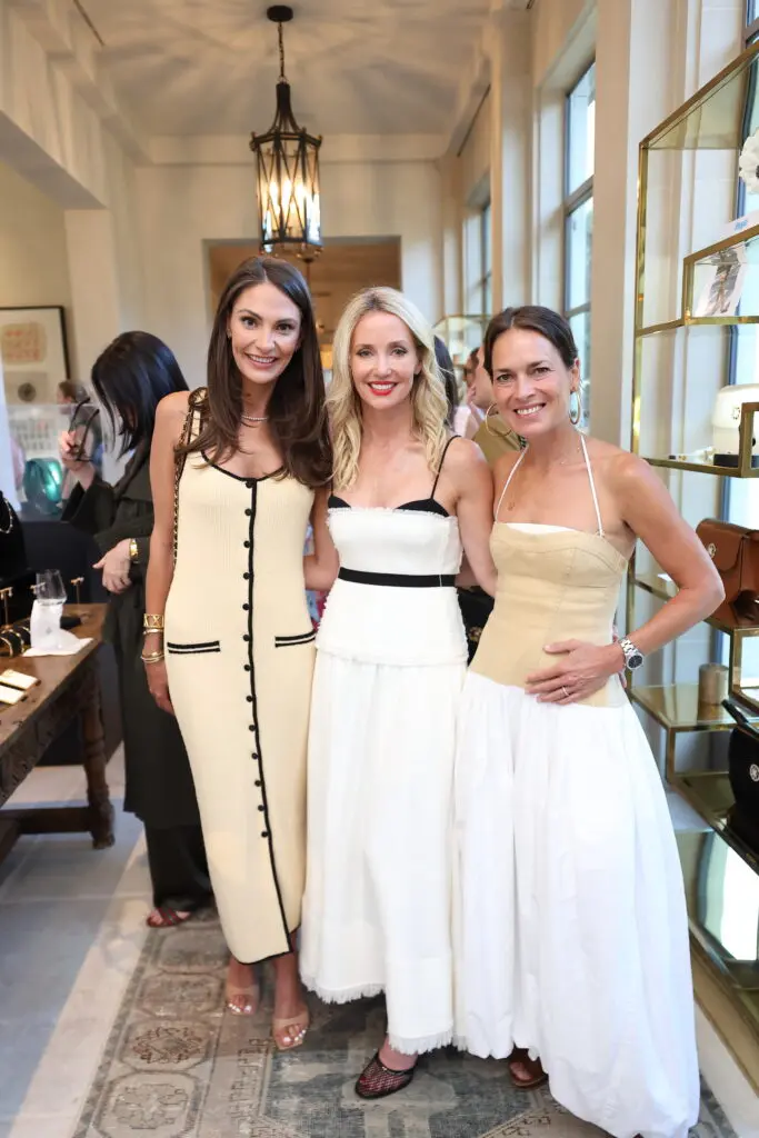 Leigh Joseph, Mary Kay Bowden, Brittany Zeplain at the 11 Juillet party in River Oaks (Photo by Quy Tran)