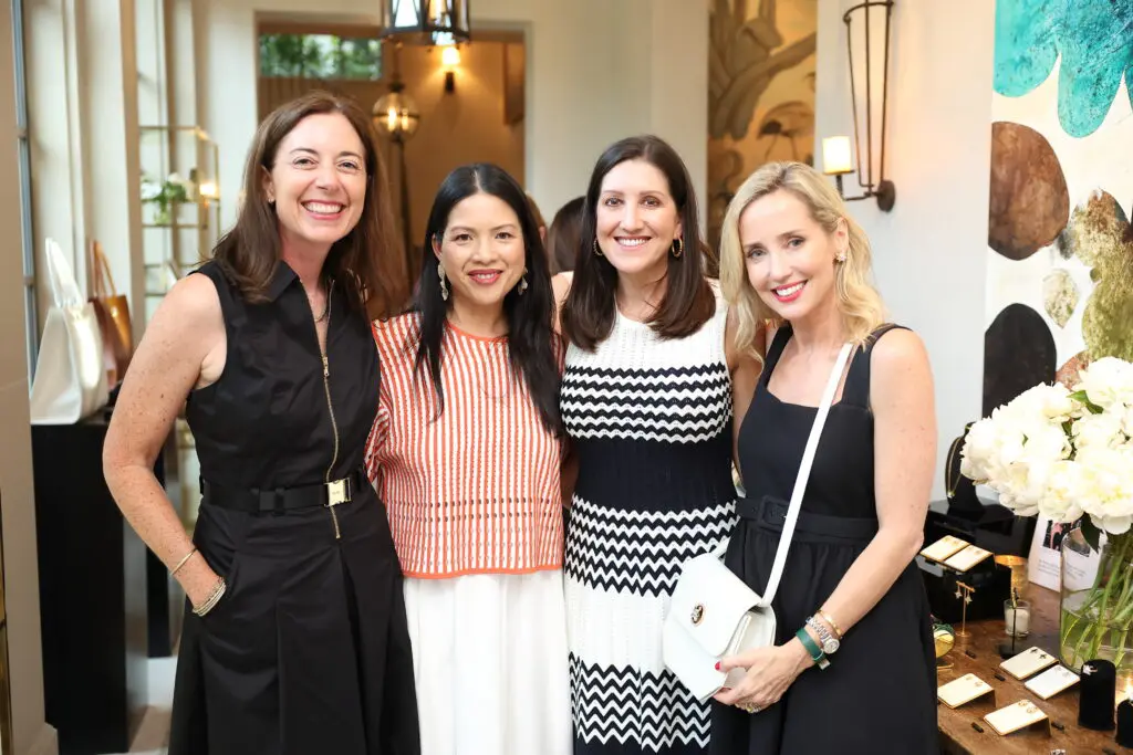 Georgia Piazza, Nancy Bihlmaier, Caroline Brown, Kim Willson at the 11 Juillet party (Photo by Quy Tran)