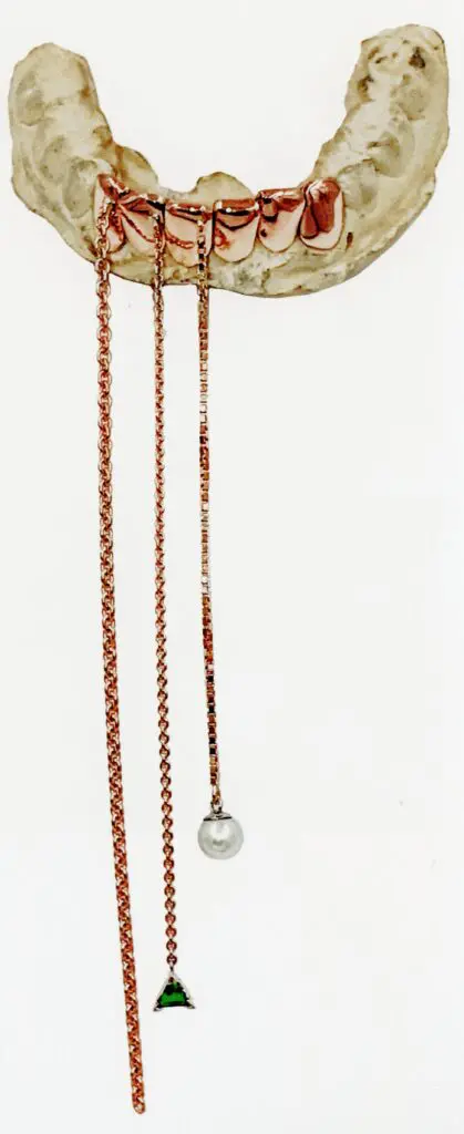 Badrool grillz designed for Erykah Badu by Jules Kim of Bijules (From "Ice Cold: A Hip-Hop Jewelry History" by Vikki Tobak, Taschen, © 2022. Photo courtesy Bijules)