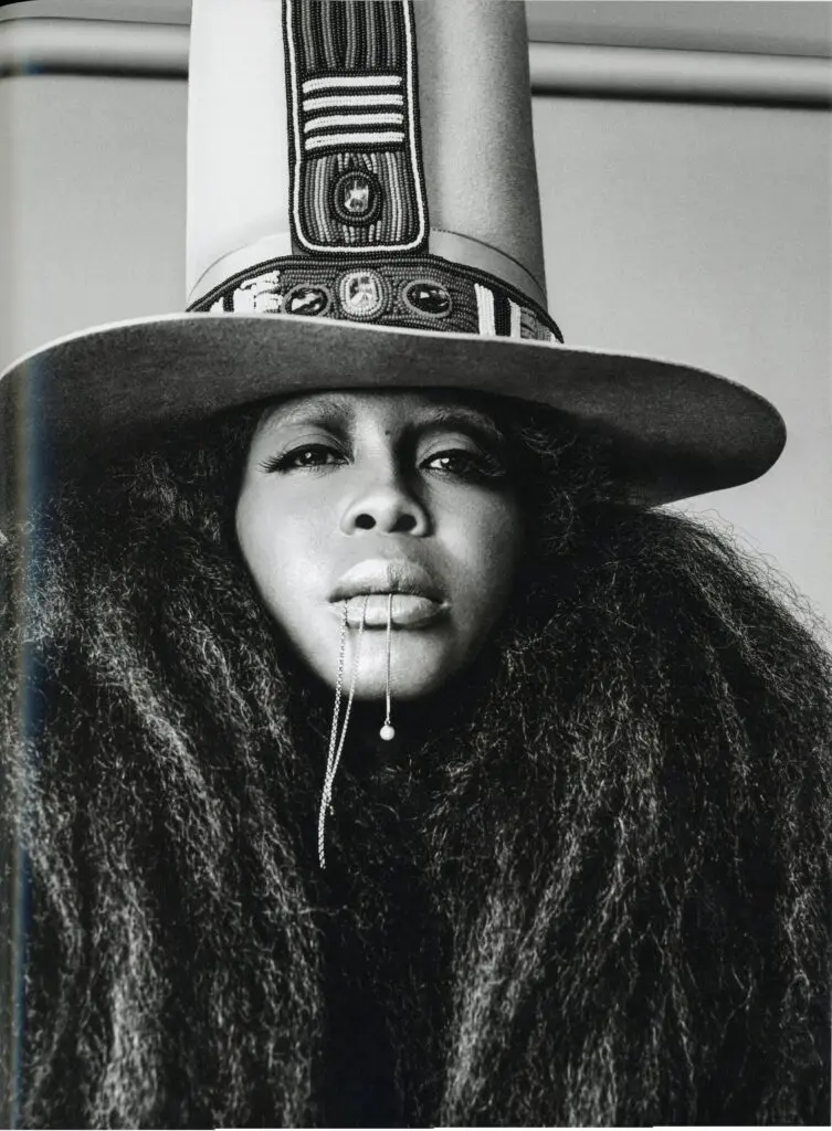 Erykah Badu wearing Badrool grill by Jules Kim of Bijules, 2018 (From "Ice Cold: A Hip-Hop Jewelry History" by Vikki Tobak, Taschen, © 2022. Photo by Nadya Wasylko)