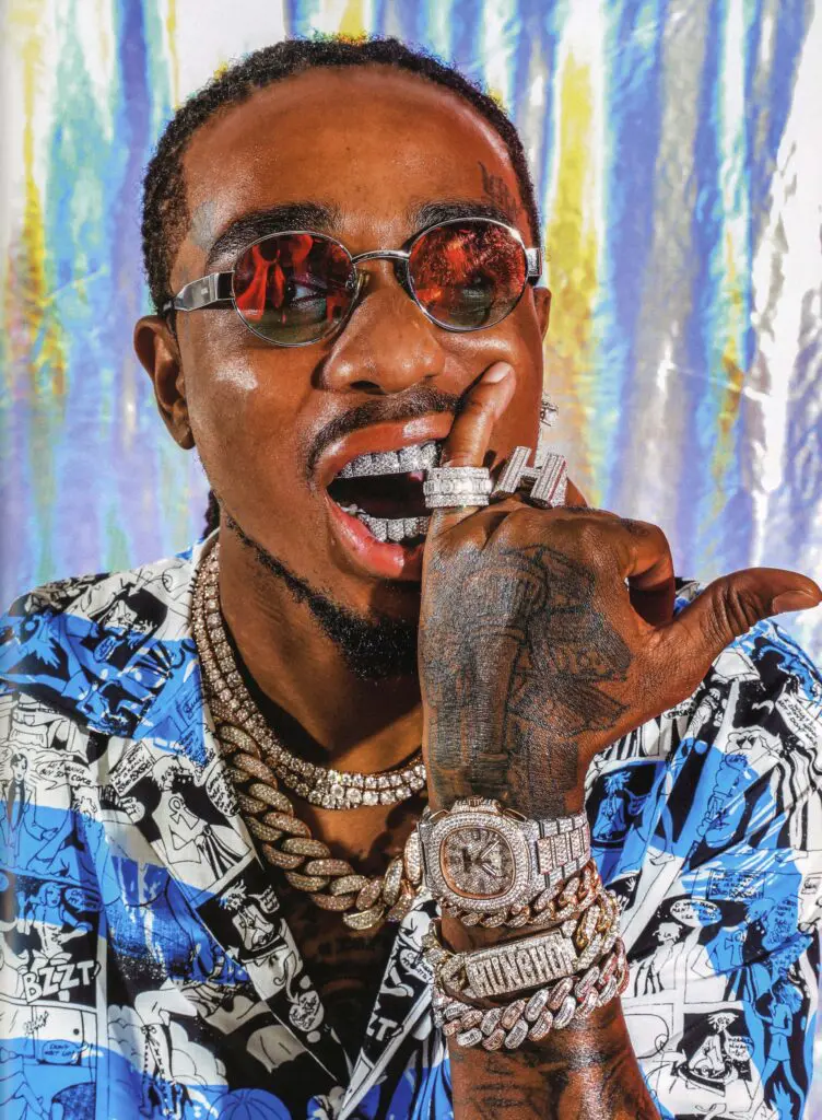 Quavo in diamond grillz by Johnny Dang & Co., 2018. (From "Ice Cold: A Hip-Hop Jewelry History" by Vikki Tobak, Taschen, © 2022. Photo by Krista Schlueter)