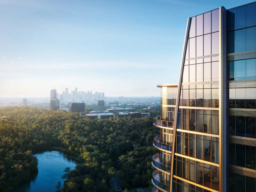 The St. Regis Residences, Houston provides sweeping views and easy access to Memorial Park.
